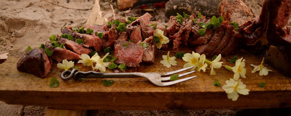 Campfire reverse seared steak header