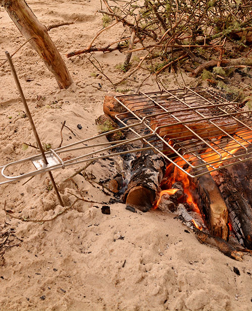 Campfire T-bone reverse sear